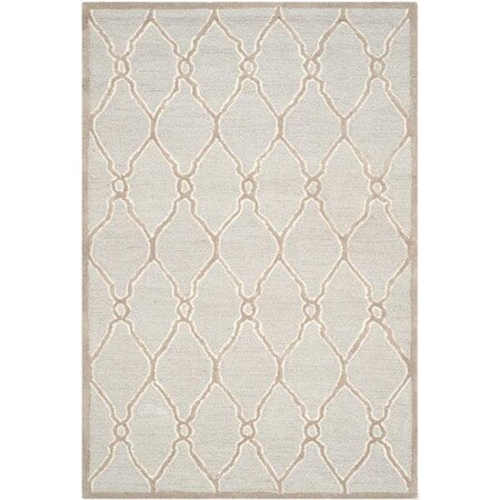 Safavieh Cambridge Hand Tufted Large Rectangle Rug- Light Grey - Ivory- 8 x 10 ft. CAM352L-8